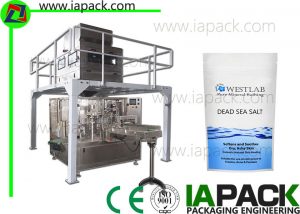 1000 g Máquina de envasado de sal Doypack Máquina de envasado de granulado giratorio de envasado ata 35 paquetes por minuto